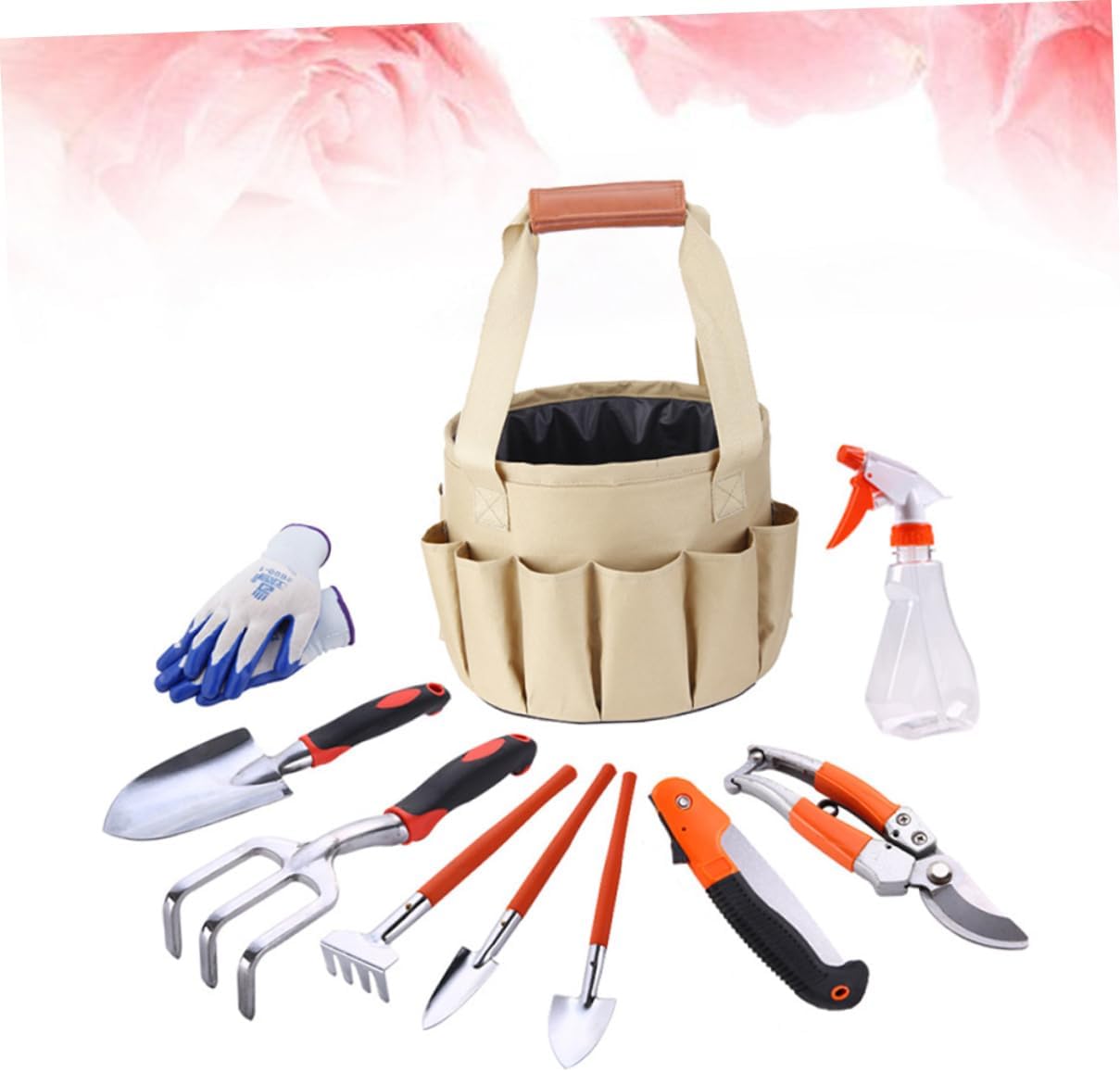 10pcs Aluminium Alloy Gardening Tool Set Multi-Purpose Planting Kit Rake Shovel Gloves and Accessories for Garden and Lightweight Gardening Supplies