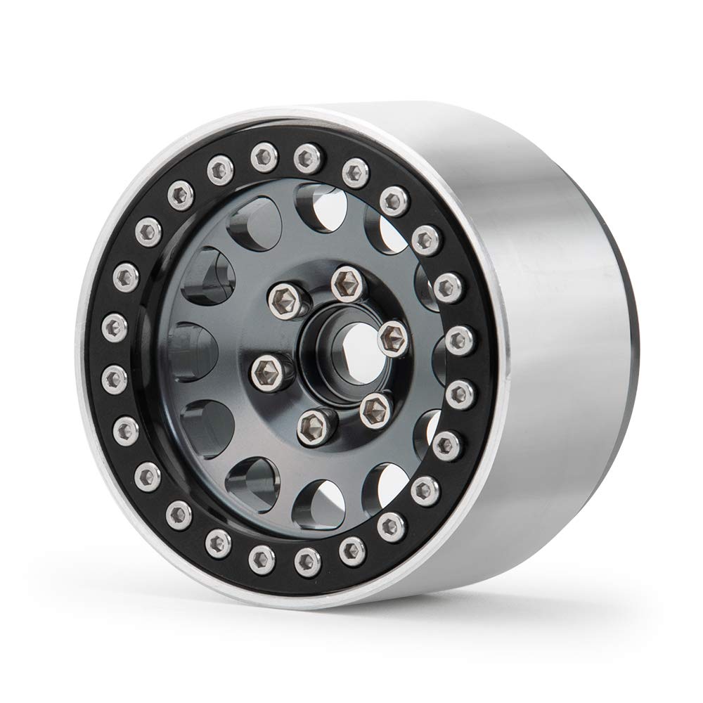 RCLions Felgi ze stopu aluminium 1.9 Beadlock 35 mm do samochodów gąsienicowych TRX4, SCX10, D90 1/10 - opakowanie 4 szt