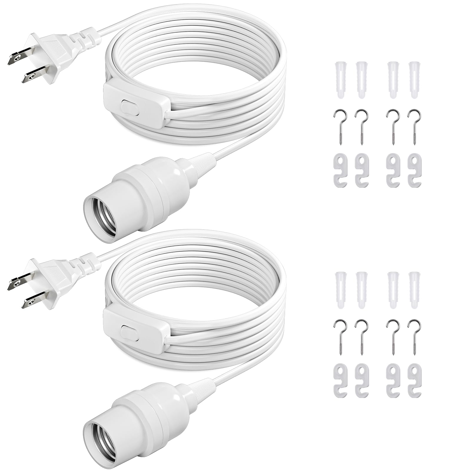 DiCUNO Pendant Light Cord - 13ft White -14
