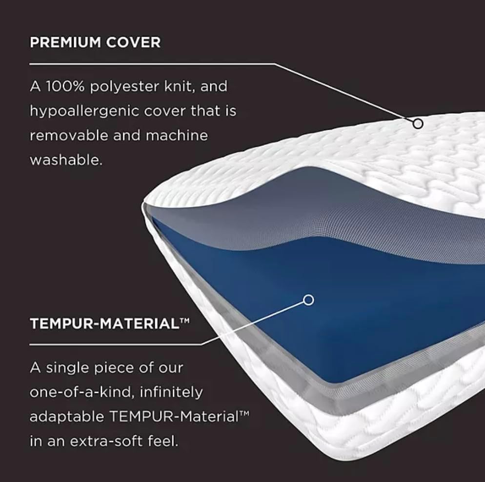Temper-Cloud Pillow-Extra-Soft Foam Bed Pillow-One Piece of Temper Material-Made in USA