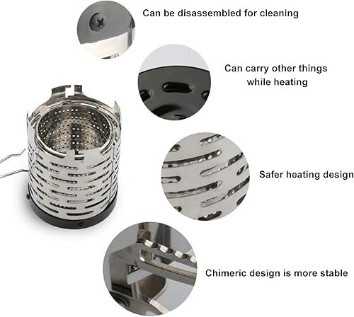 Miniatura 7 de Cubierta de estufa de calefacción de acero inoxidable, cubierta de estufa de calentamiento mini calentador de camping para mochileros al aire libre