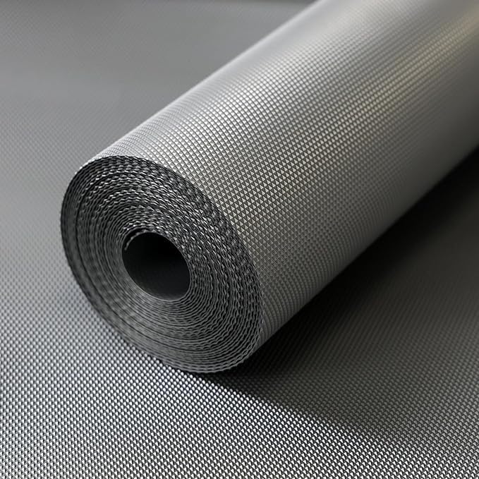 Image of Anti-Slip Kitchen Cabinet Drawer Shelf Mat Liner Sheets for Waterproof Shelf Paper with Modern Pattern EVA Cabinet Mat Easy to Cut- Sheet for Fridge,Shoe Rack,Closet,Cupboard Grey, 45x300 CM