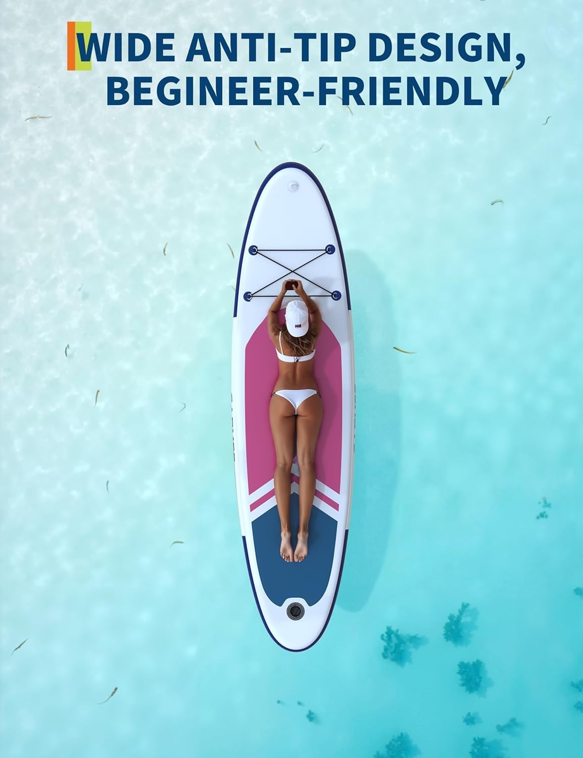 Inflatable Stand Up Paddle Board, 10'6"/11' Paddle Boards with Premium Accessories, Non-Slip EVA Deck, Ultra-Light Carry Bag Pump, SUP for Youth & Adults of All Skill Levels (Rose Red-White, 11ft)