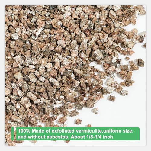 Image of Pulovin 10QT Vermiculite for Gardening, Horticultural Organic Vermiculite for Plants, Houseplants, Mushrooms, to Maintain Soil Moisture and Plant Growth