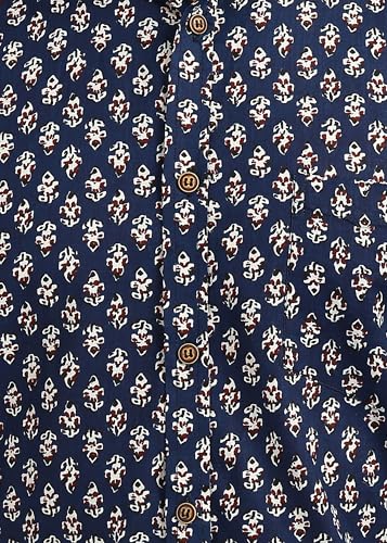 Image of BLOCKS OF INDIA Cotton Hand Block Print Half Sleeves Summer Shirt for Men
