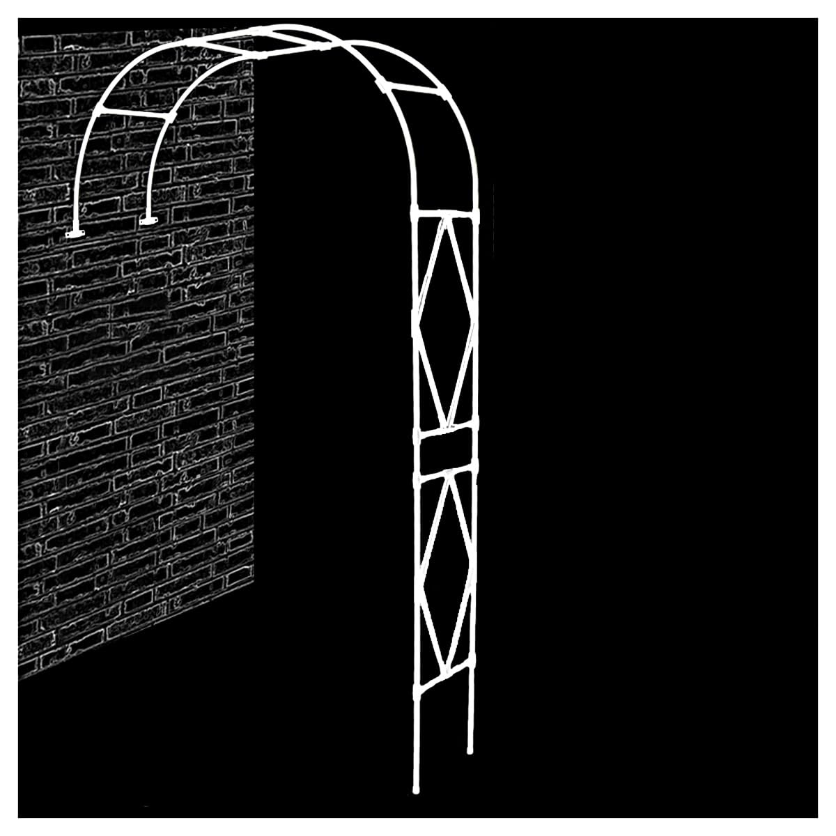 Weißes achteckiges Rankgitter für die Wand, 1,8 m, Kletterstützrahmen mit halbseitigem Design
