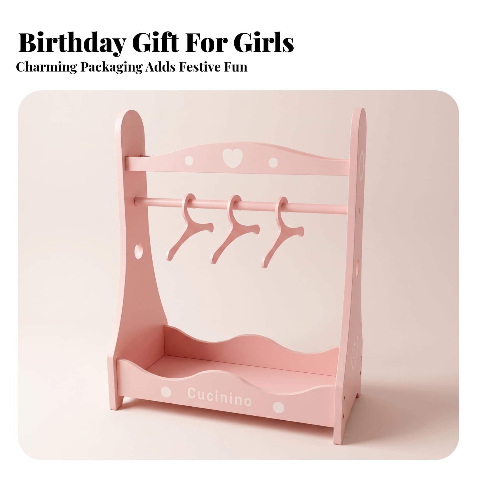 Perchero Muñecas Borde Ondulado Perchero Rosa Muebles Casa Muñecas Miniatura para Niños
