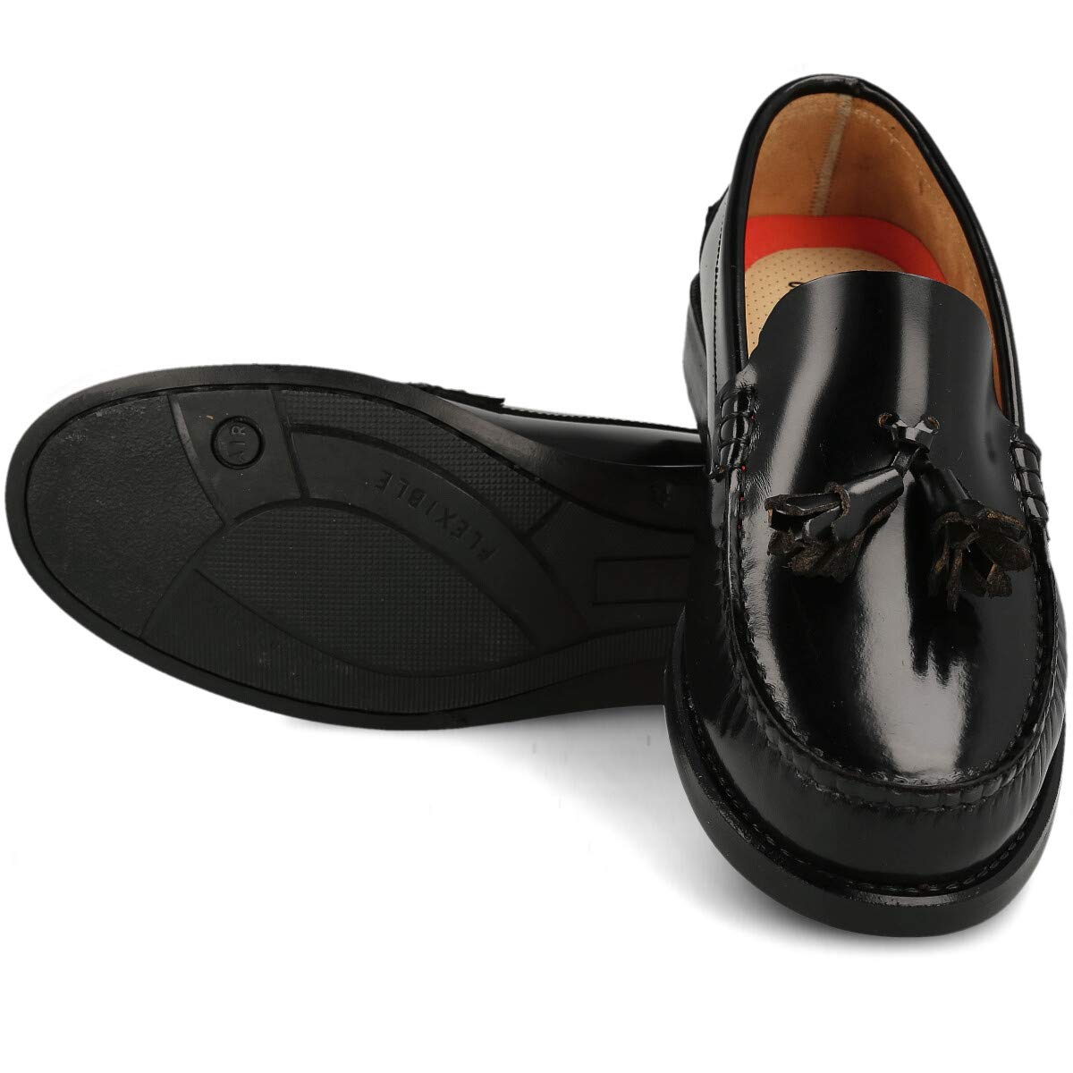 Mocasin de Piel para Hombre. Hechos en España. Zapato Clasico Antifaz y Borlas para Caballero. Piso de Goma Muy Flexible. Piel Florentic Antiarrugas