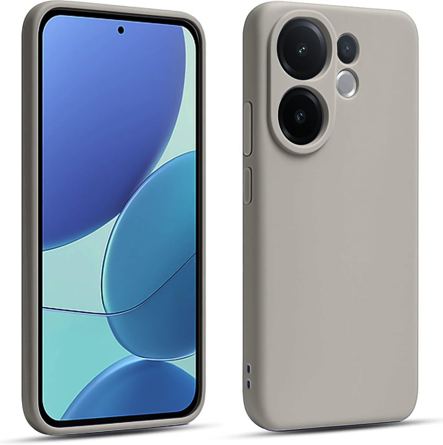 DIZORO Microfiber Candy Back Cover Case for Vivo V60 5G / V60e 5G / Vivo T4 Pro 5G Soft Silicone Rubberized Case with Camera Protection (TPU, Titanium)-picture-24
