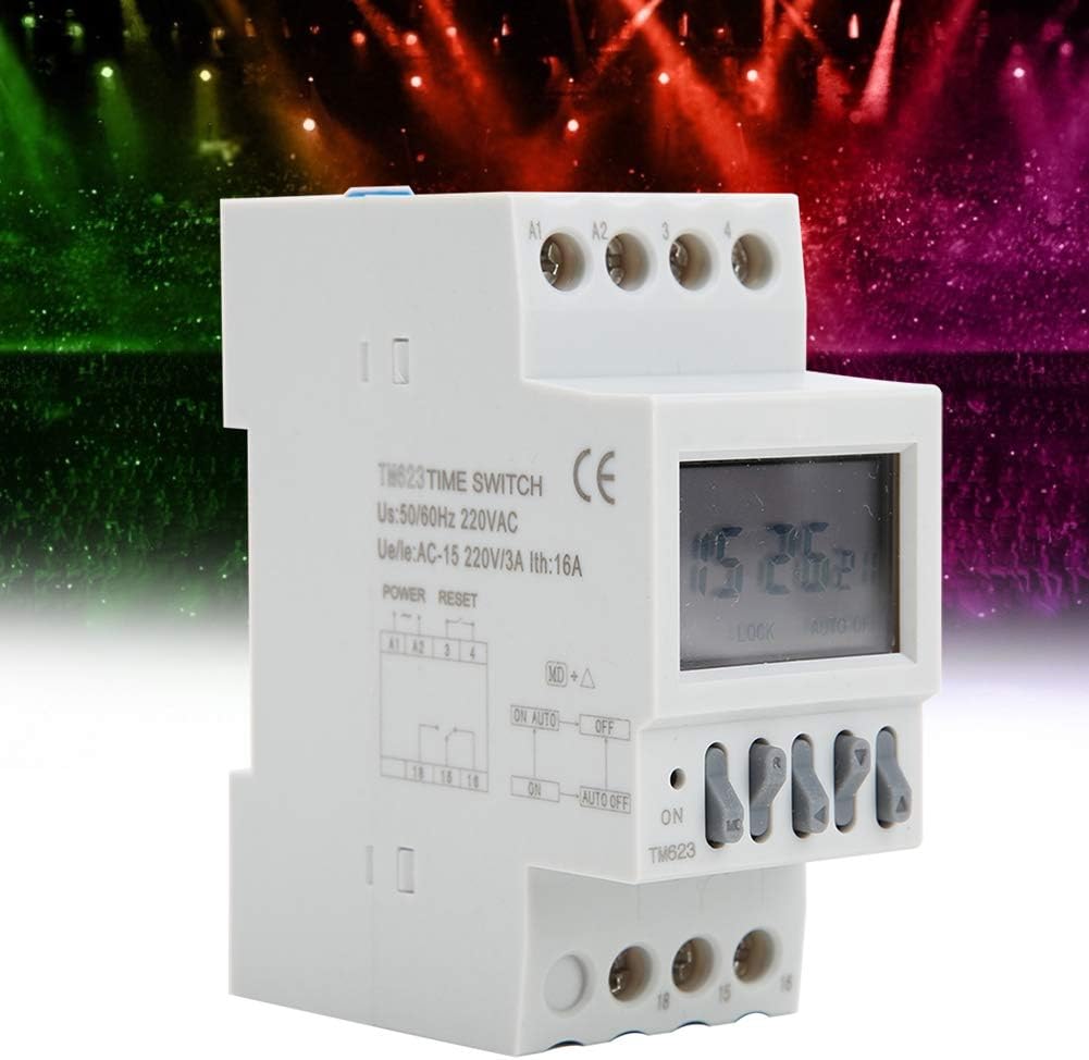 TM623 Timer Switch side view showing DIN rail mounting mechanism