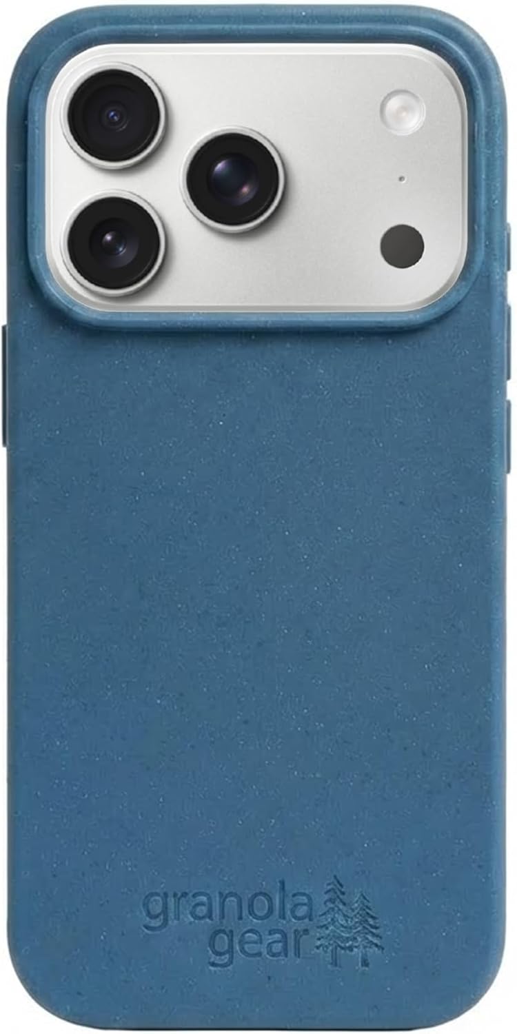 Eco by GranolaGear - Eco-Friendly Phone Case for iPhone 17 Pro - Biodegradable, Compostable, Plastic-Free, Made from Plants - Pacific Blue