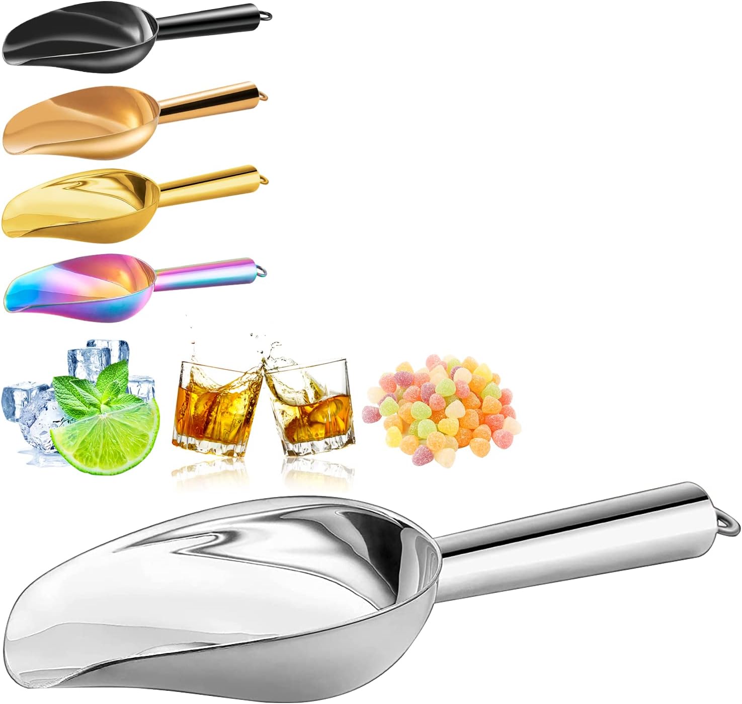 MaudCara® Metal Ice Scoop for Freezer,3 OZ Small Ice