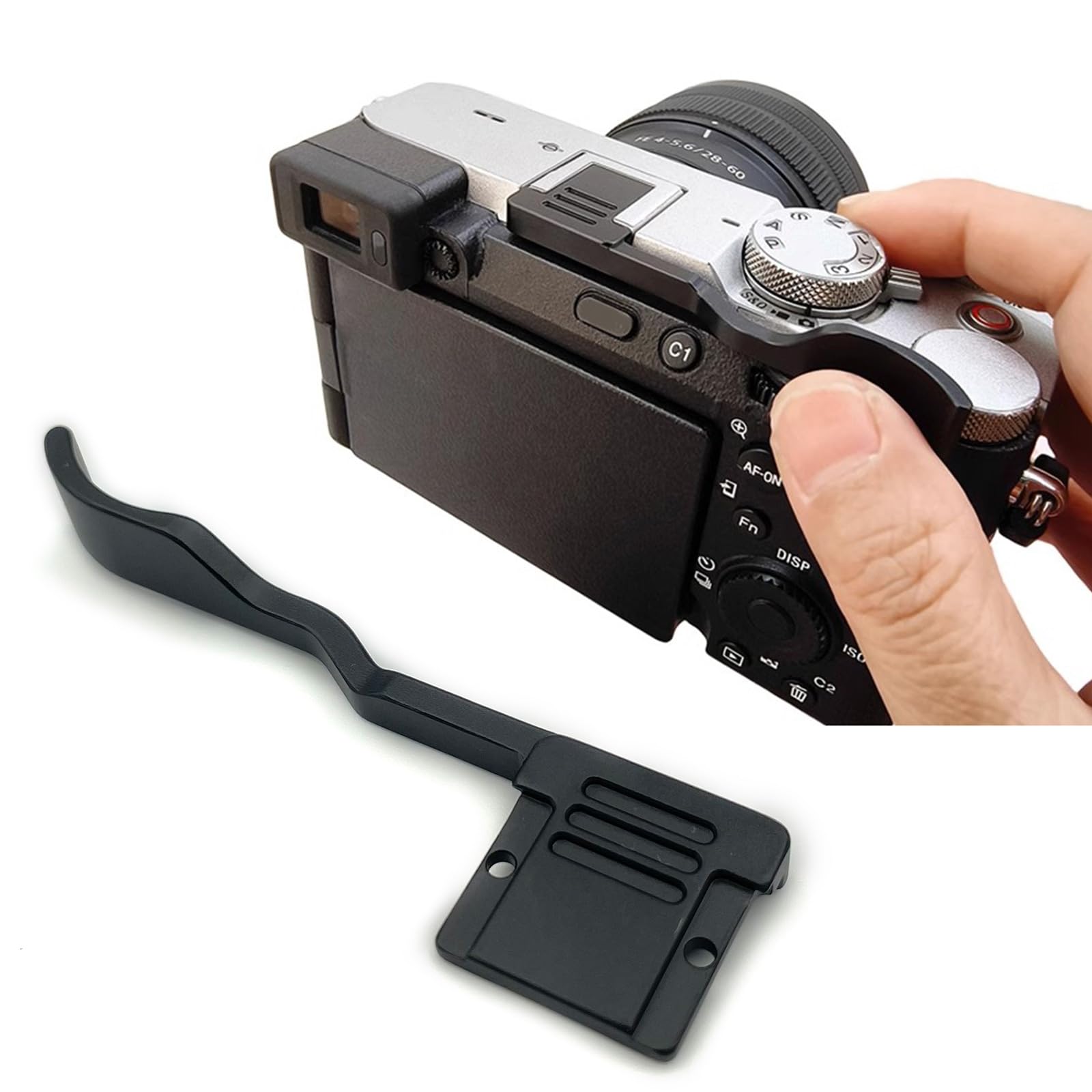 Iborrys Poignée de pouce en métal pour appareil photo Sony A7C2 A7CR Alpha 7C2R 7C2 - Repose-pouce - Motif antidérapant vintage exclusif - Améliore la Iborrys Poignée de pouce en métal pour appareil photo Sony A7C2 A7CR Alpha 7C2R 7C2 - Repose-pouce - Motif antidérapant vintage exclusif - Améliore la