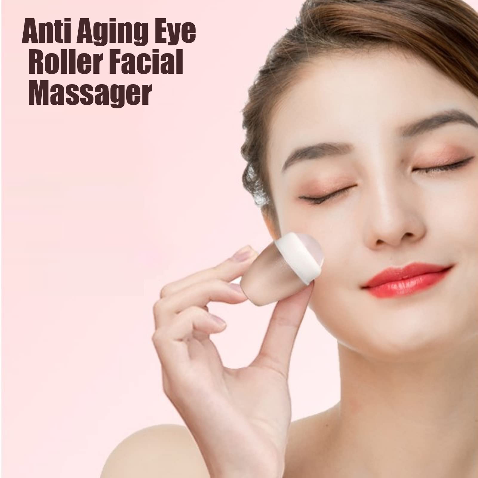 Jade Roller Face Jade Massager Masażer do Twarzy, Produkty do Pielęgnacji Skóry Twarzy Masażer do Twarzy Beauty Ice Roller Narzędzia do Pielęgnacji Skóry, Gua Sha Rose Quartz Stone Face Roller Masaż M