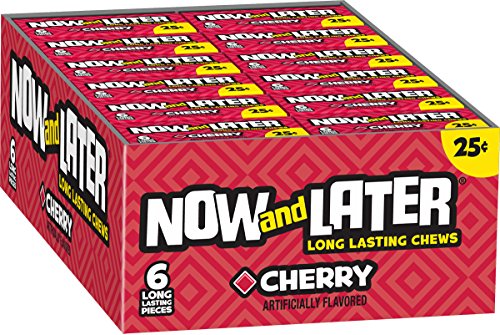 Now & Later Original Taffy Chews Candy, Cherry, 0.93 Ounce Bar, Pack Of 24 & Soft Taffy Chewy Banana Fruit Chews, Pack Of 24 #TOP1