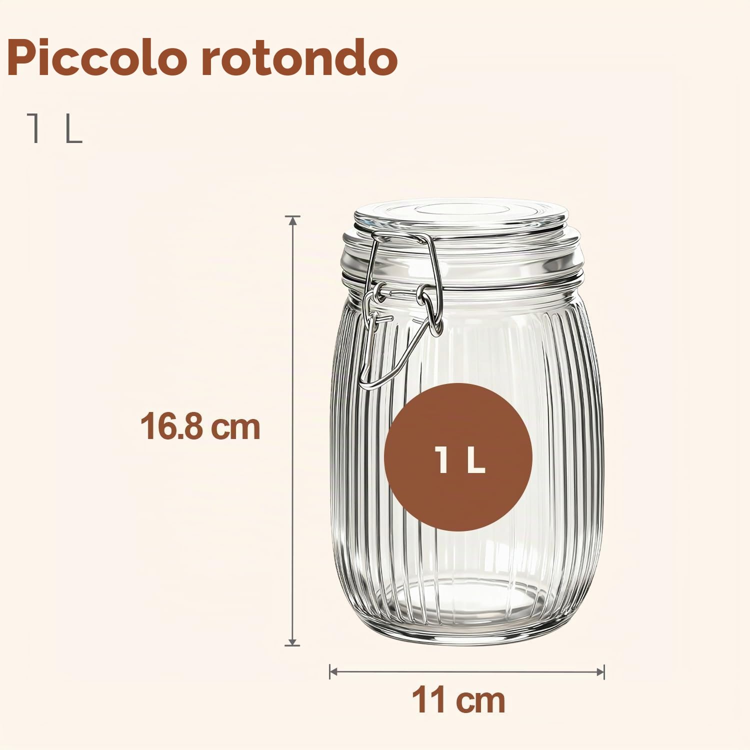 ComSaf 3 Pezzi Barattoli Vetro con Coperchio a Clip 1000ml, Barattolo Vetro Ermetico per Famiglie e Appassionati di Cucina, Mantiene Freschi Cereali e Biscotti, Ideale per Dispensa e Piano Cucina