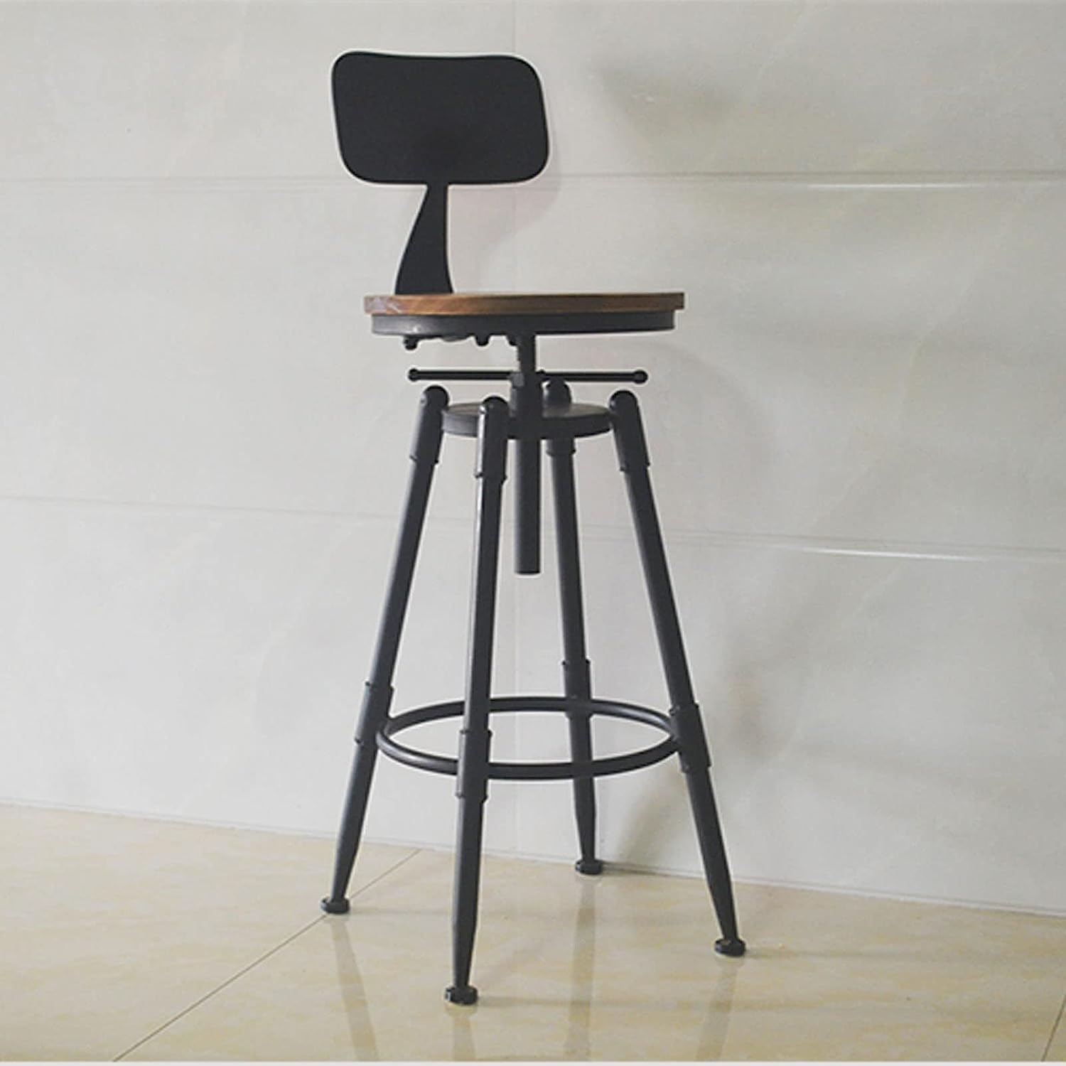 Lot De 2 Tabourets De Bar Industriels Empilables - Hauteur Assise 76 Cm - Métal Noir - Charge 150 Kg - Pour Cuisine, Bar, Restaurant