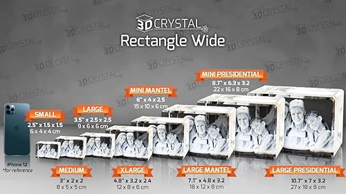 Miniatura 2 de Foto 3D grabada con láser personalizada en forma rectangular de cristal para cumpleaños, aniversario, regalos de boda, San Valentín, Navidad,