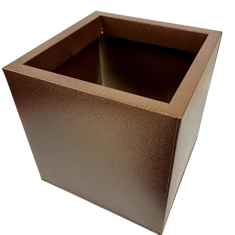 Gardening Naturally Black/Bronze Zinc Planters Cube And Aluzinc - 1 / Small 40 X 40 X 40Cm