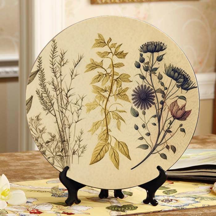 Deer 10-inch Ceramic Plate for Wall Display or Tabletop, with Stand & Hook DP-965610572