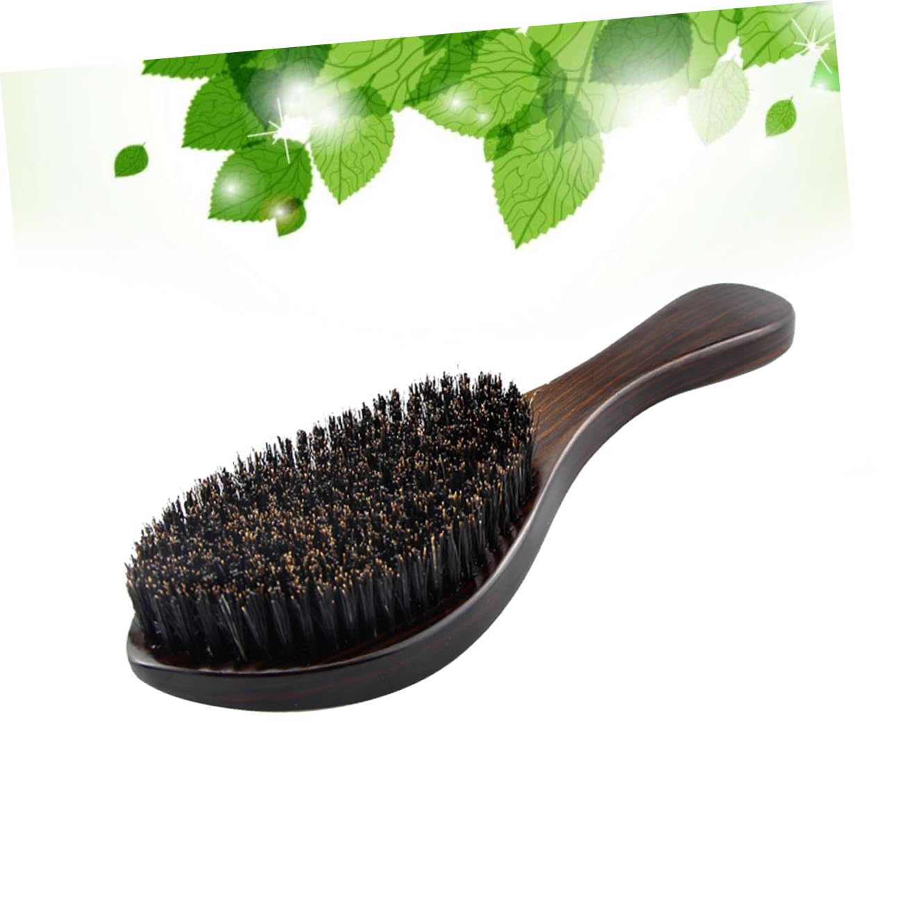 Men Beard Brush Portable Wooden Bristle Styling Brush Coffee image 2