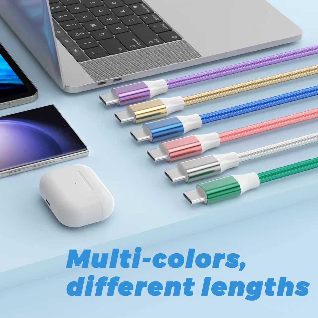 Confezione da 6 cavi da USB a USB C di tipo C, cavo di ricarica rapida in nylon intrecciato per Android per iPhone 16/15, Samsung Galaxy, Huawei, Google Pixel, Sony, Switch (3/3/3/6/6/3 ft)