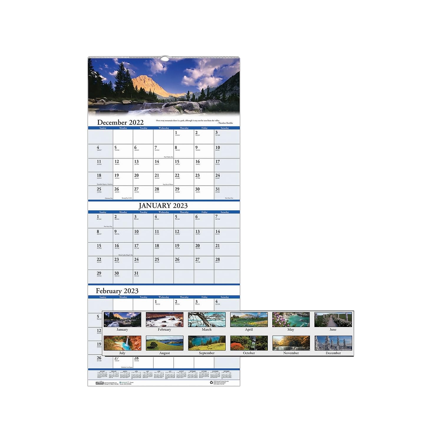 Earthscapes Scenic Calendar House Of Doolittle 2024 Earthscapes Wall Calendar - Three-Month View, 12.25x26 Inches, Recycled Paper Three-month View Earthscapes Calendar Large