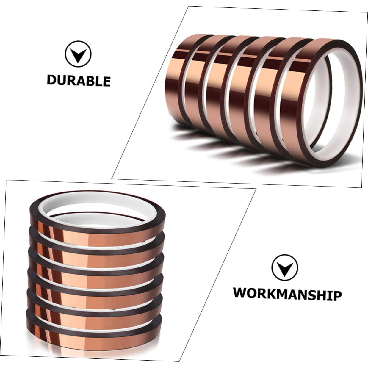 6 Rolls Polyimide Tape 10mm X 3 Heat-Resistant Insulation Tape Brown Pet Electrical for Industrial Repair and High Temperature Applications
