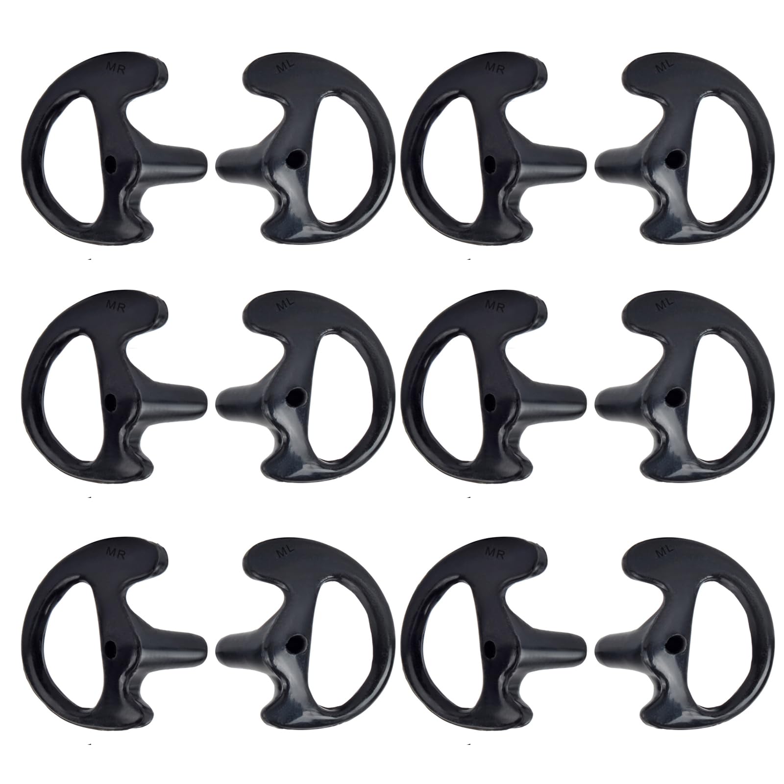 UAYESOK Replacement Earmold Soft Silicone Ear Buds Eartips for Motorola Kenwood Two Way Radio Air Acoustic Coil Tube Walkie Talkie Covert Earpiece Headset (Large*6