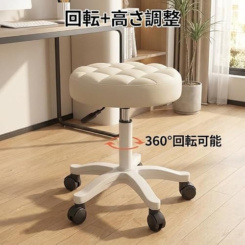 バースツール 回転バーチェア オフィス丸椅子 高さ調節リフト機能 作業カウンター兼用 大型スツール サイレント (A,オレンジ サイレント - 35-45) [3]
