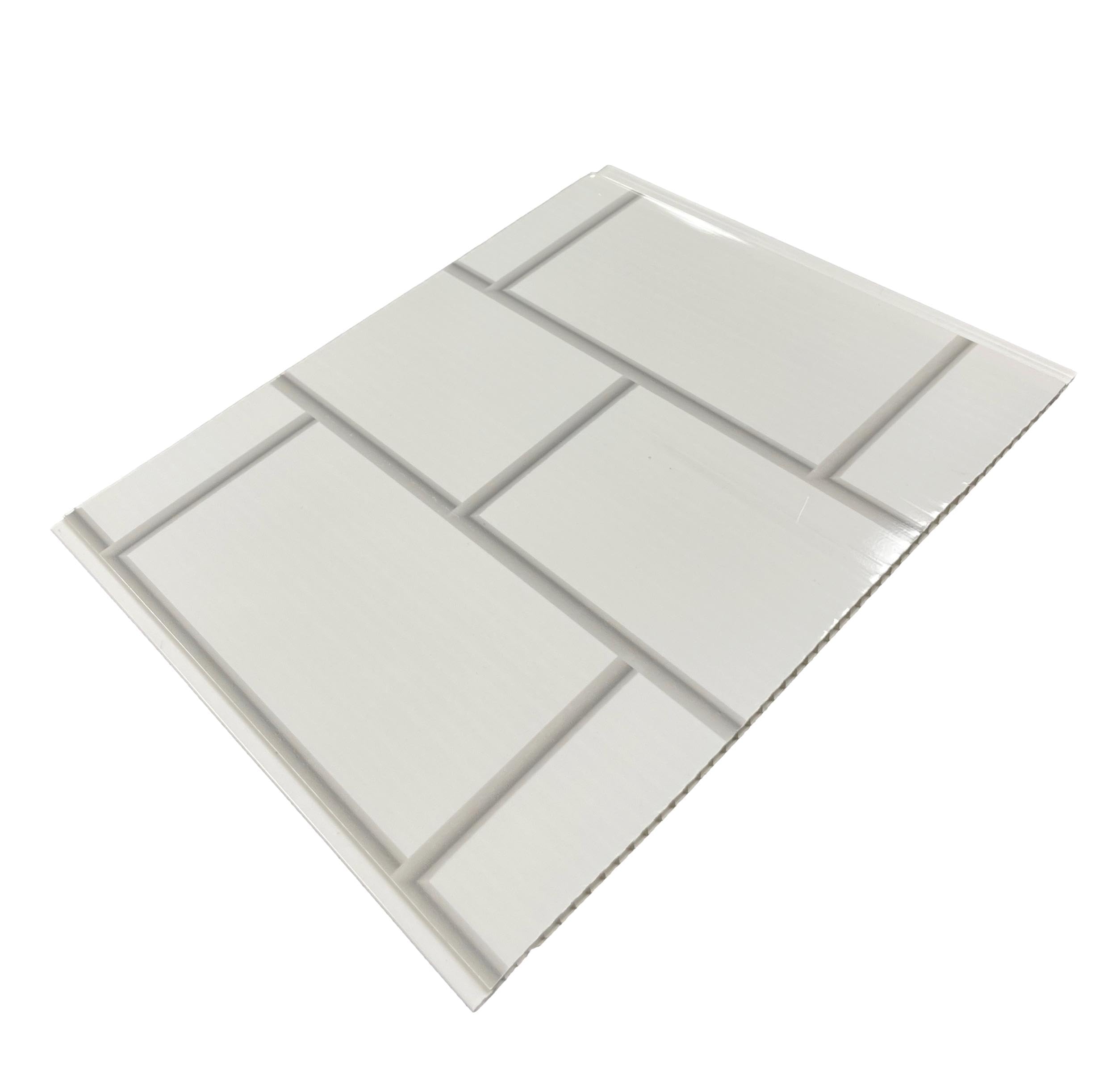 DBS White Metro Tile 5mm Sample Piece Bathroom PVC Cladding Wall Shower Panel Sample