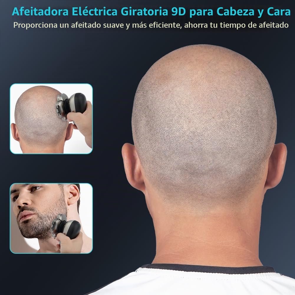 Offcup - Afeitadora para hombre, 9D afeitadora eléctrica para hombre, profesional seco y húmedo, 6 en 1 desmontable afeitadoras con cabeza impermeable IPX6, carga USB, cortabarbas con pantalla LCD