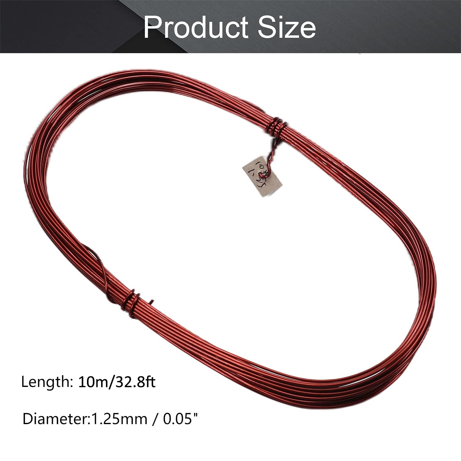 Jutagoss 1.25mm Inner Dia Magnet Wire Enameled Copper Wire Winding Coil 10m/32.8ft Length Widely Used for Transformers Inductors