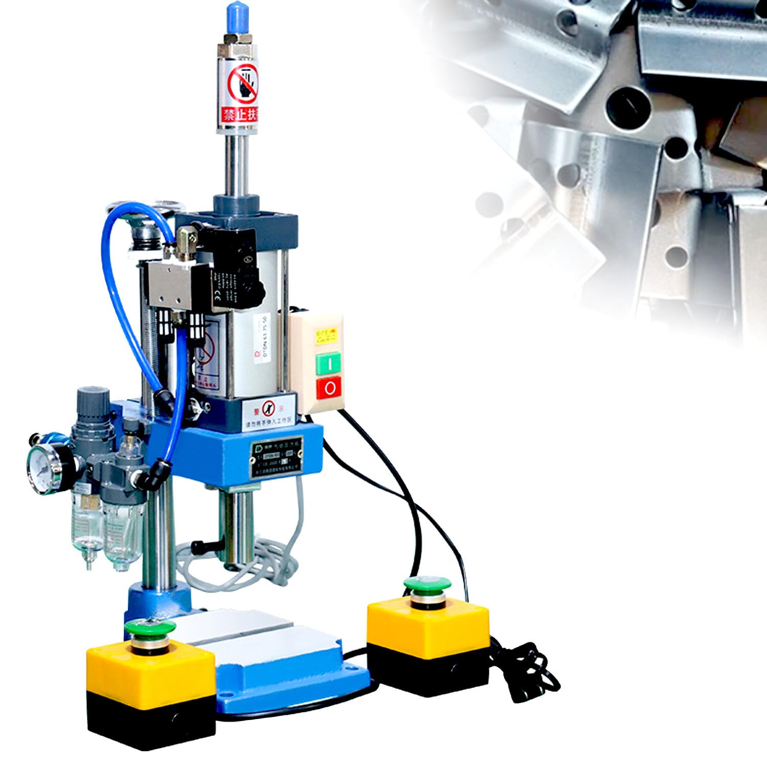 Macchina per stampaggio Pneumatico ad Alta precisione, pressa pneumatica con 4 configurazioni opzionali per Officina, pressa per Cuscinetti, rivettatura e stampaggio di materie plastiche. B