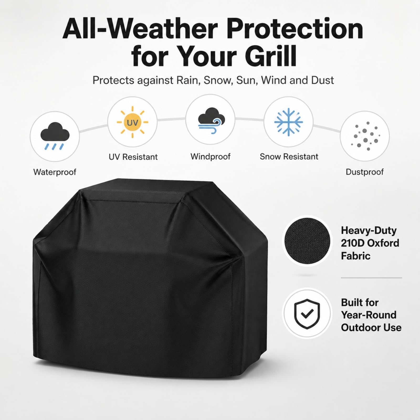 Housse Barbecue pour Weber Spirit E-425 2025 2026+,Imperméable 210D Oxford Anti UV,Housse BBQ avec Sangles Coupe-Vent et Aération,pour Extérieur