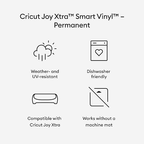 Miniatura 3 de Cricut Joy Xtra Vinilo permanente inteligente metálico mate (9.5 pulgadas x 3 pies), recomendado para manualidades de bricolaje en interiores y