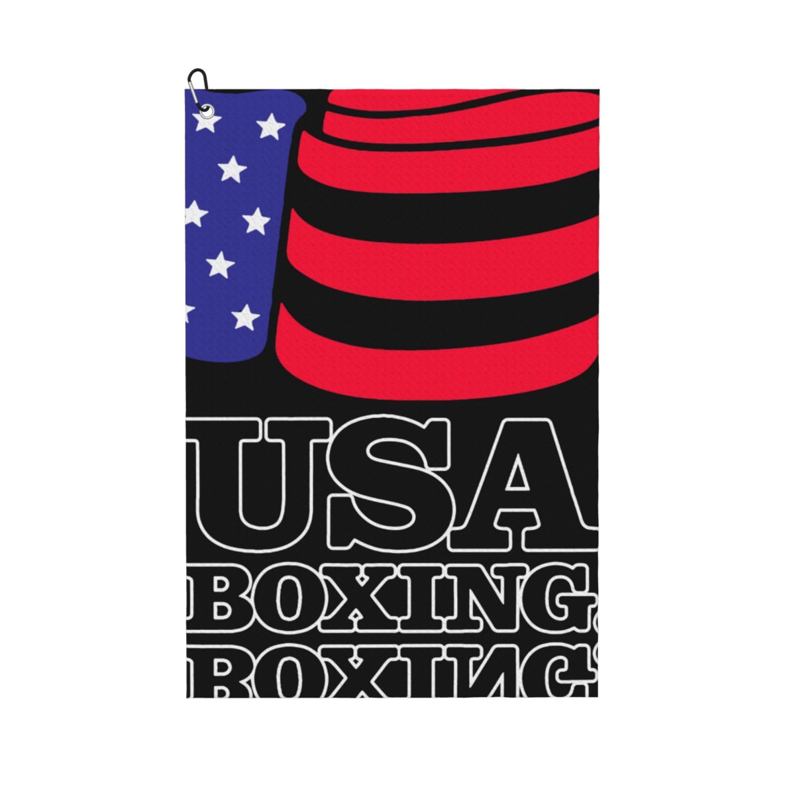 peiyeety U.S.Boxing Microfiber Golf Towel with Carabiner Clip, 16x24 Inch Absorbent Waffle Weave Towel for Golf Bags
