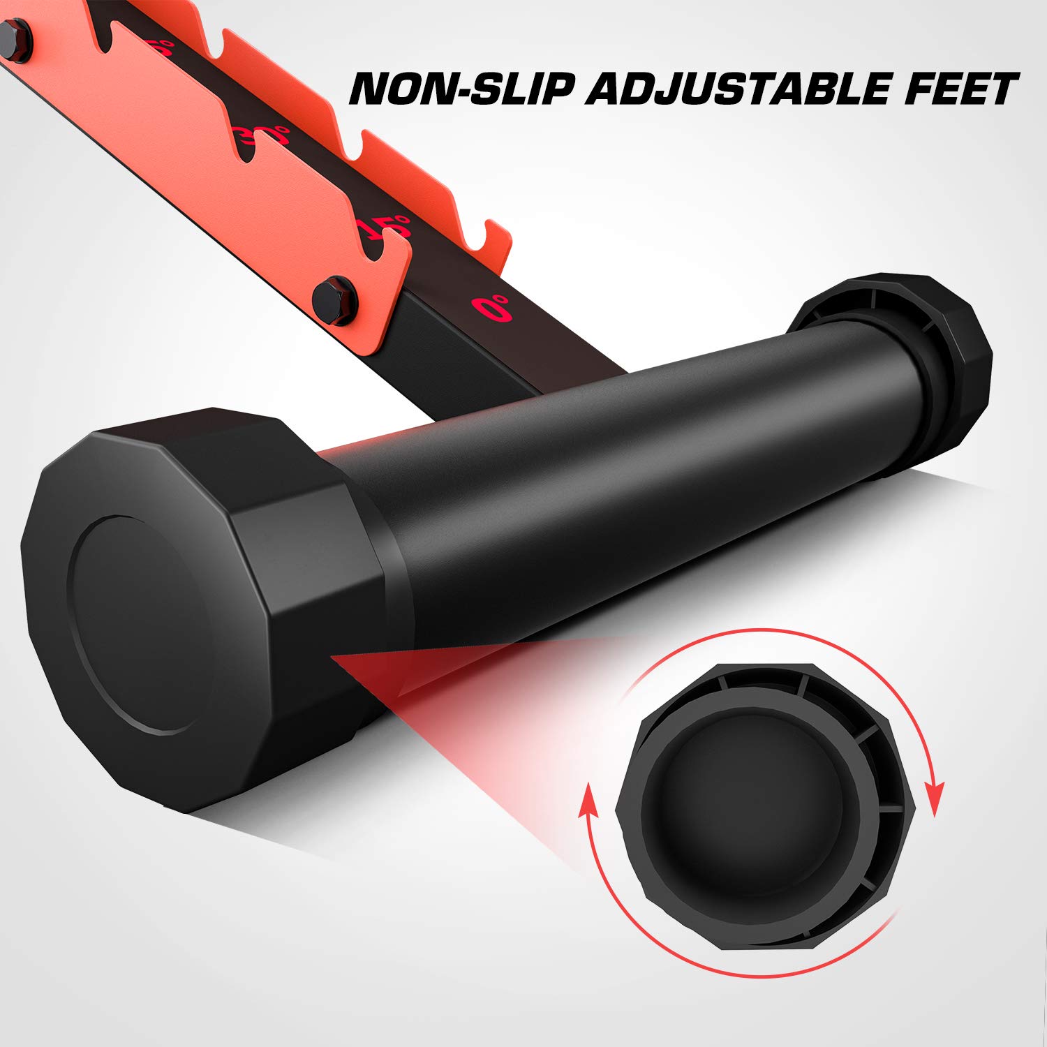 Pelpo Weight Bench for Full Body Workout, Adjustable Workout Bench for Home Gym Strength Training, Incline Decline Utility Weight Bench with 6 Positions, Black Frame