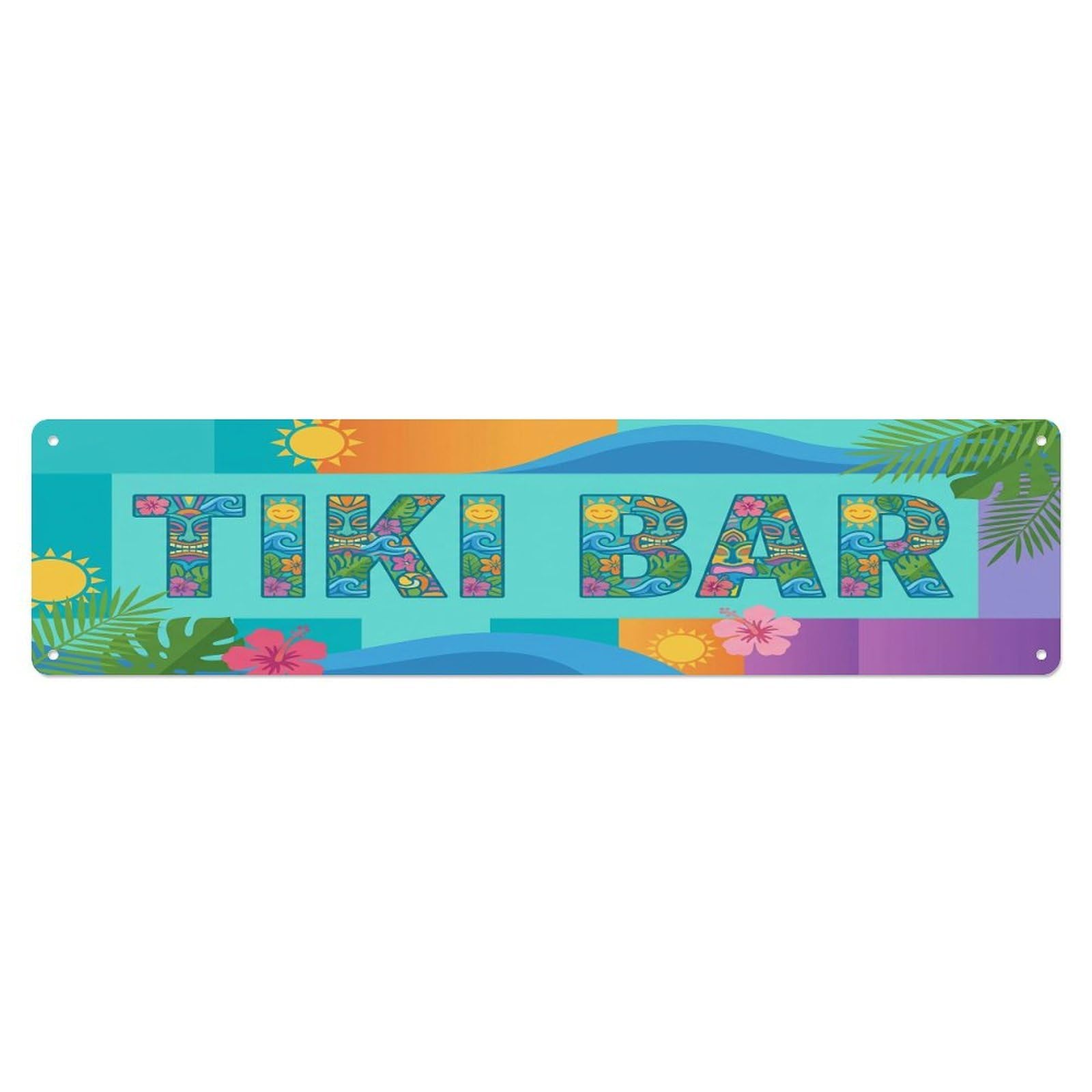 Tiki Bar Outdoor Garden Decor Tropical Beach Bar Seainvite Metal Tin Sign