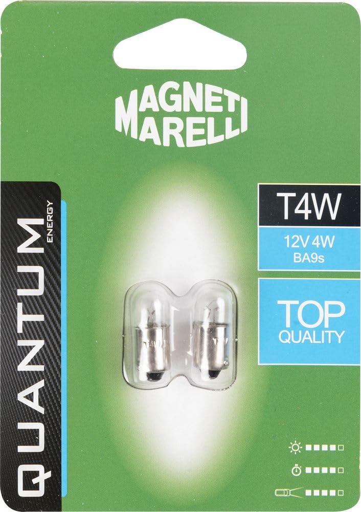 Magnets Marelli 070.00000000009486 T4W Pair of Car Bulbs 12V 4W BA9s Connection