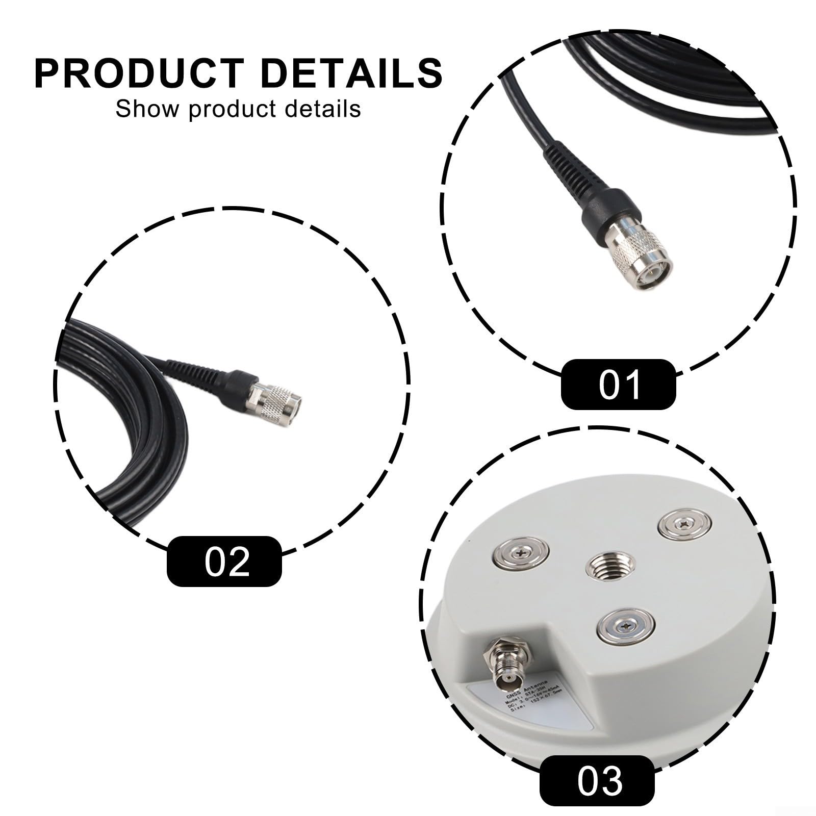 GNSS Antenne AG-35H haute précision multi-fréquence GPS GLONASS pour antenne magnétique Galileo BDS avec filetage 5/8-11 pour la mesure agricole (TNC-TNC)