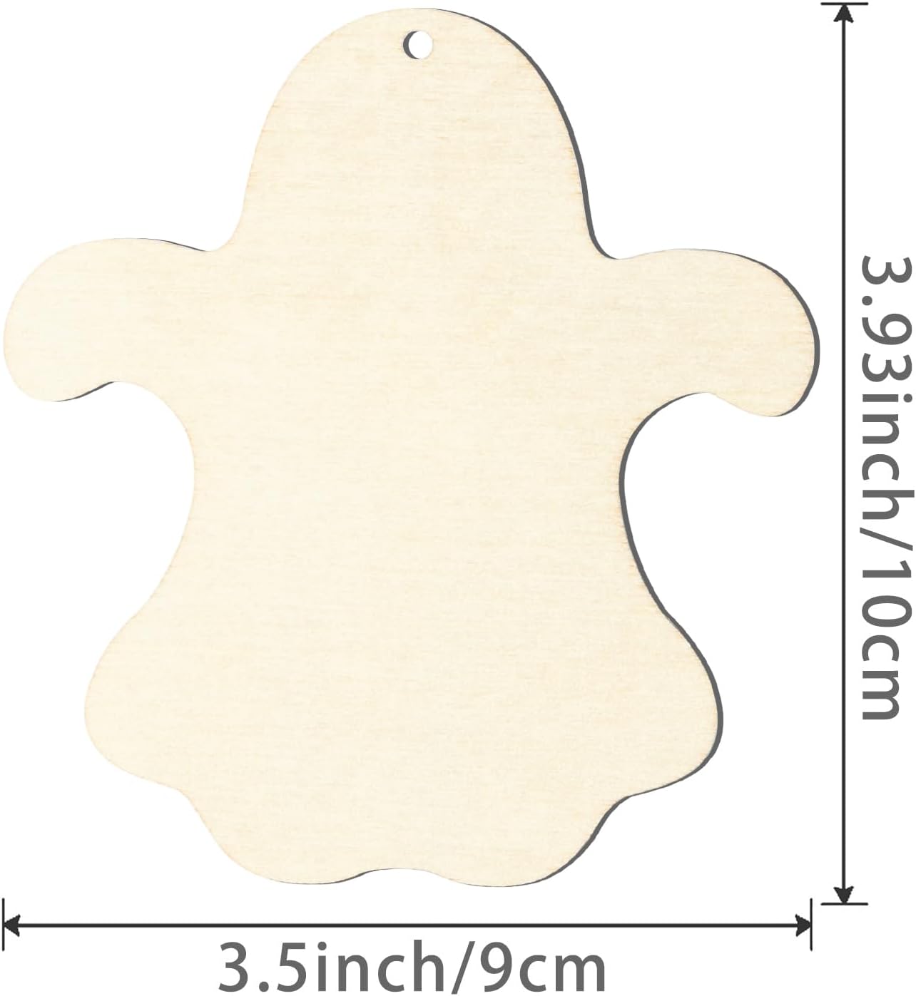 Halloween Ghost Shape Unfinished Wood Happy Halloween Hanging Wood with Twines for DIY Holloween Party Home Decoration 20pcs