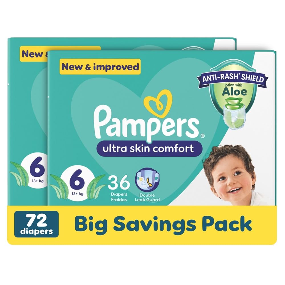 Pampers Active Baby 36 Baby Nappies, Size 6 (Pack of 2)