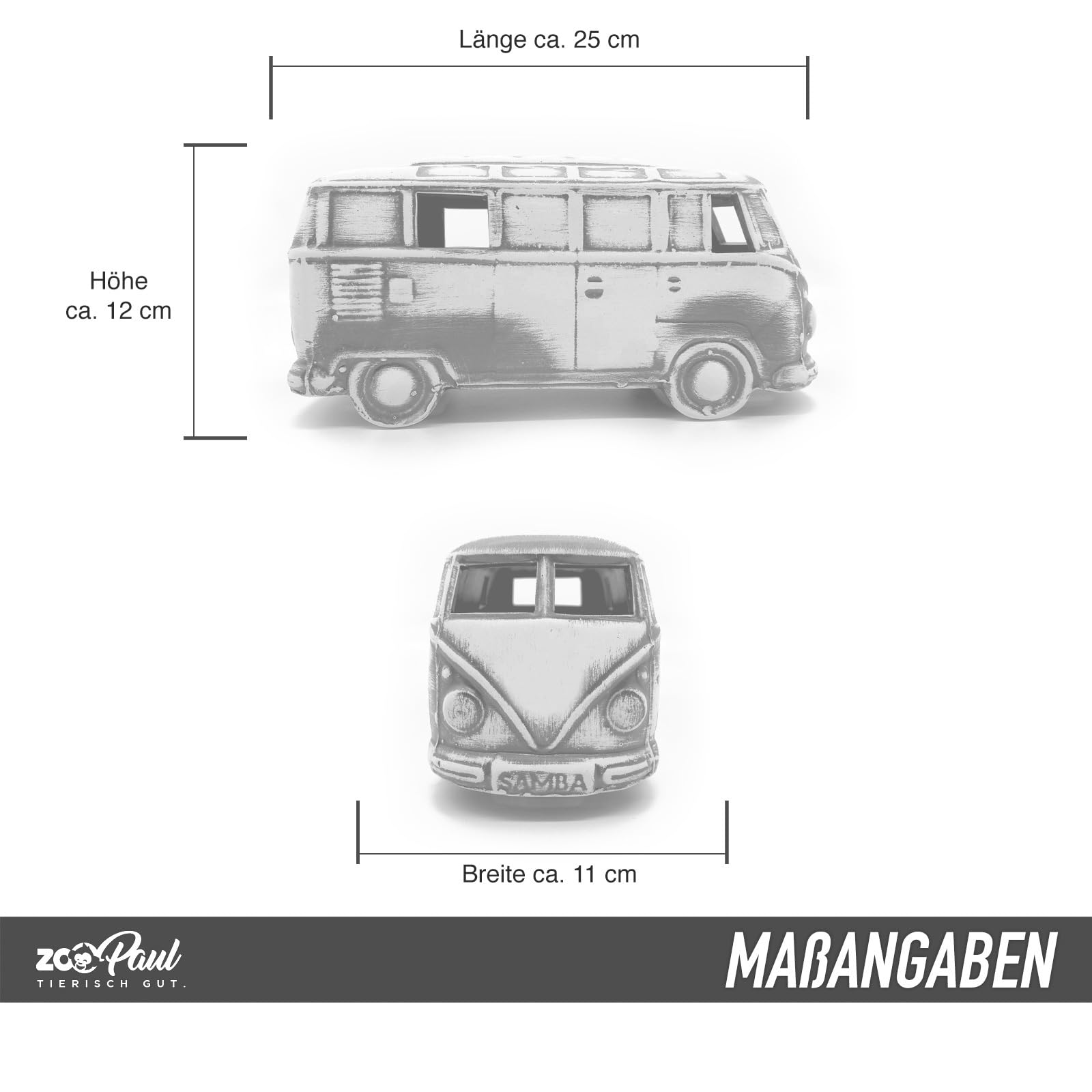 ZooPaul Sprudel Set Keramik Deko und Pumpe + Zubehör Dekoration Aquarium Bus Camper Samba Auto groß