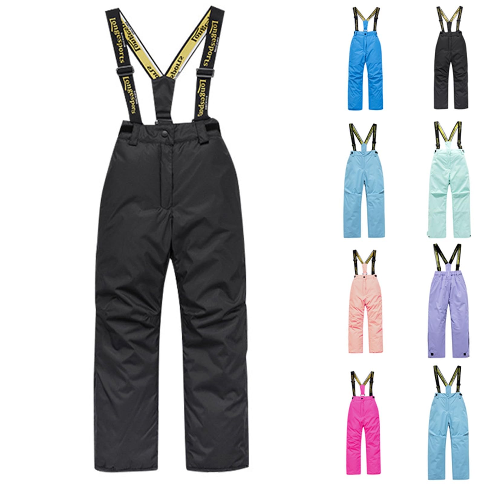 Pantalon de Ski Softshell Enfant Pantalon Thermique Imperméable pour Garçons Et Filles, Pantalons de Neige, Salopette D'extérieur D'hiver, pour 3-12 Ans Cadeau Noel Enfants