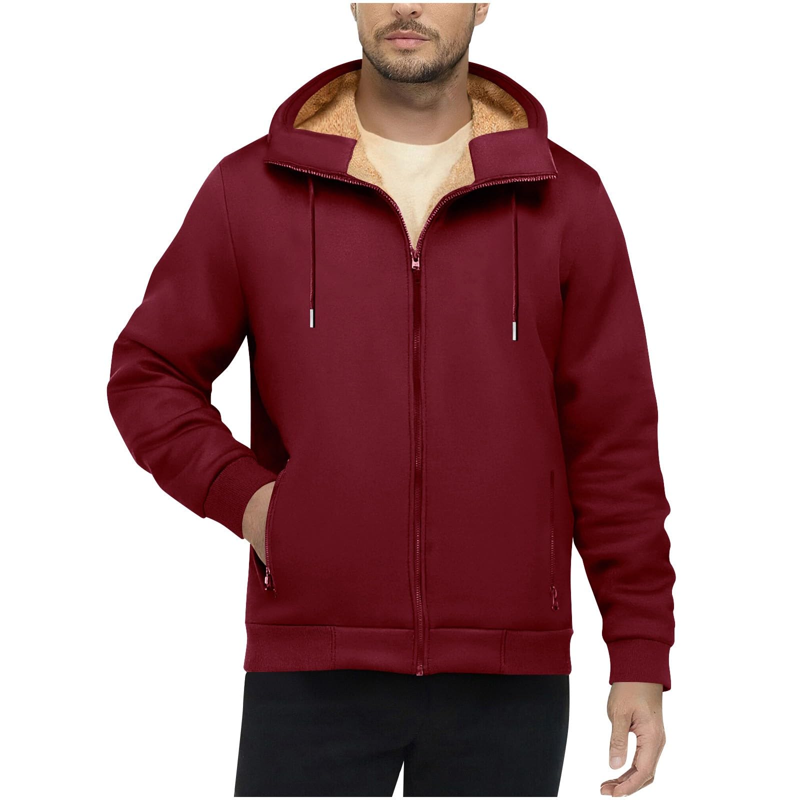Sudadera con Capucha de Forro Polar, cálida y Suave, de Manga Larga, Estilo Casual y Deportivo para Actividades al Aire Libre.
