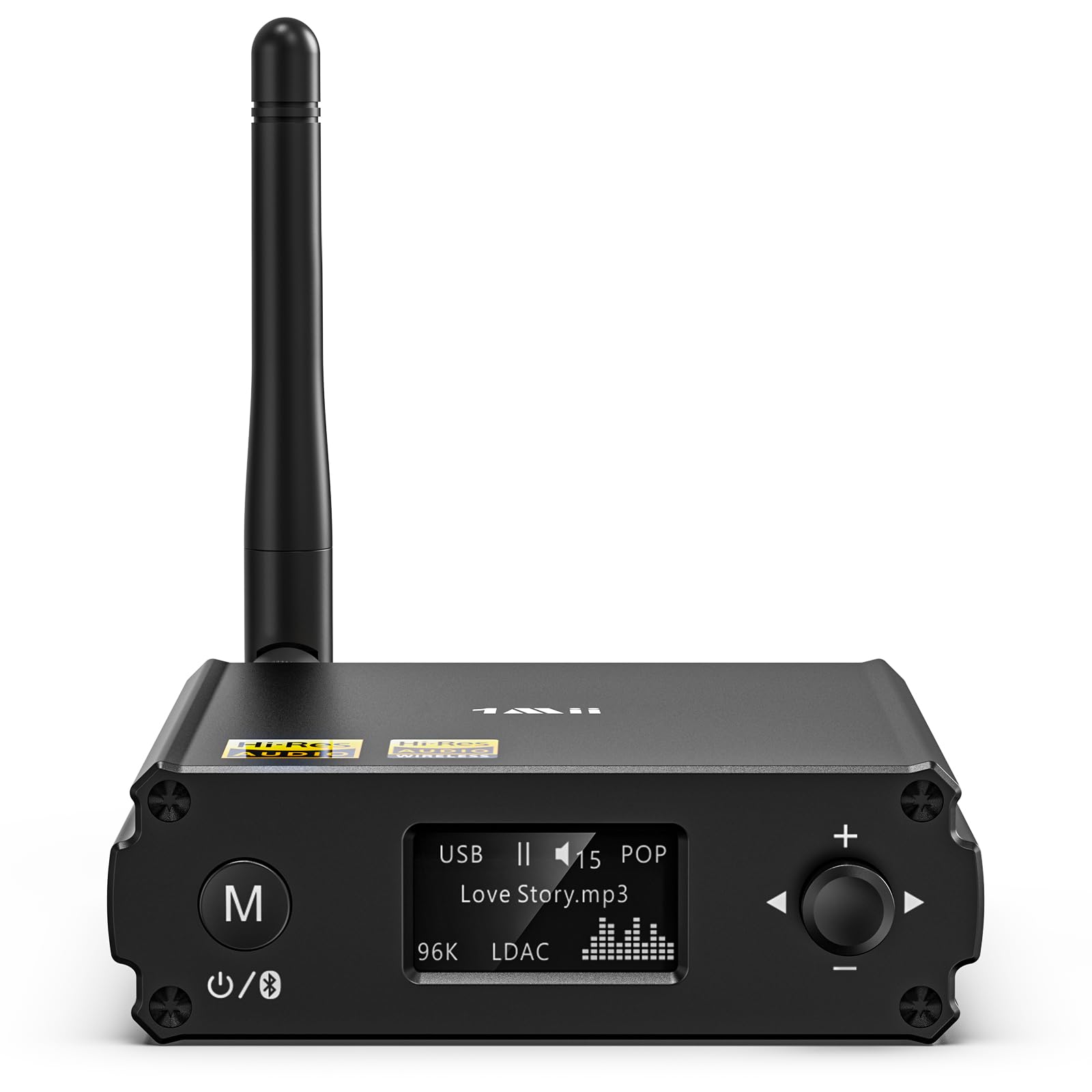 1Mii DS220 Recepteur Bluetooth Hi-Res pour Stéréo Domestique | avec LDAC, Adaptateur Audio HiFi Bluetooth 5.3 avec Audiophile DAC aptX HD Affichage OLED Mode