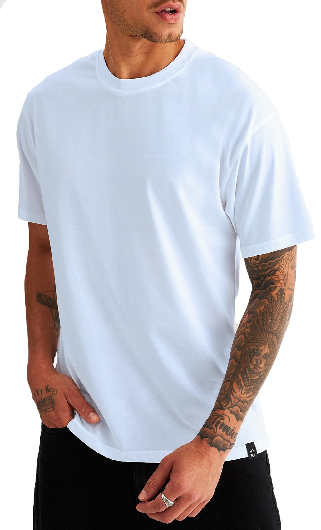 Leif Nelson T-Shirt Herren Sommer mit Rundhals-Ausschnitt, Relaxed Fit Herren-T-Shirt aus 100% Baumwolle, Basic Männer T-Shirt, Mens T-Shirt Kurzarm