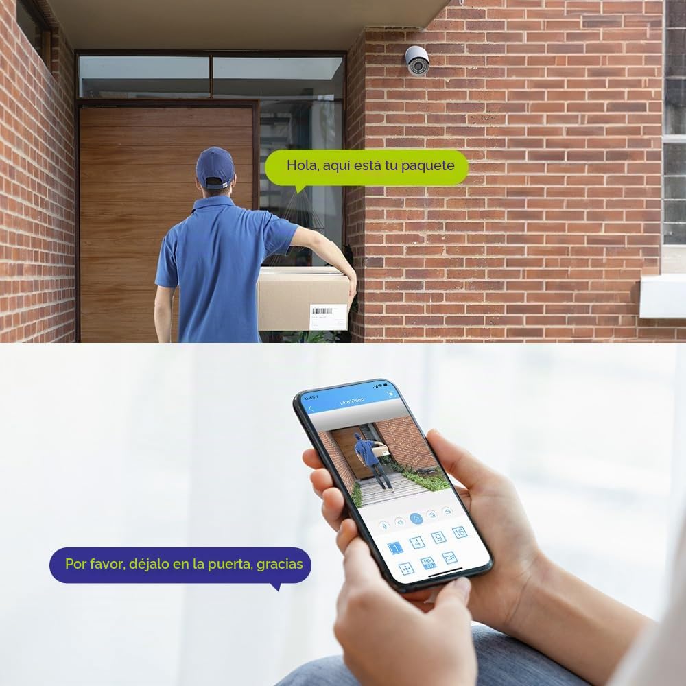 SANNCE 2 cámaras de exterior PoE Bullet IP 3 MP con detección de personas, audio bidireccional, visión nocturna a 30 m, IP67 impermeable