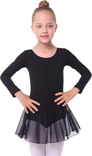 Leotardos de manga larga con falda de ballet, vestidos de baile, traje de tutú para niñas pequeñas